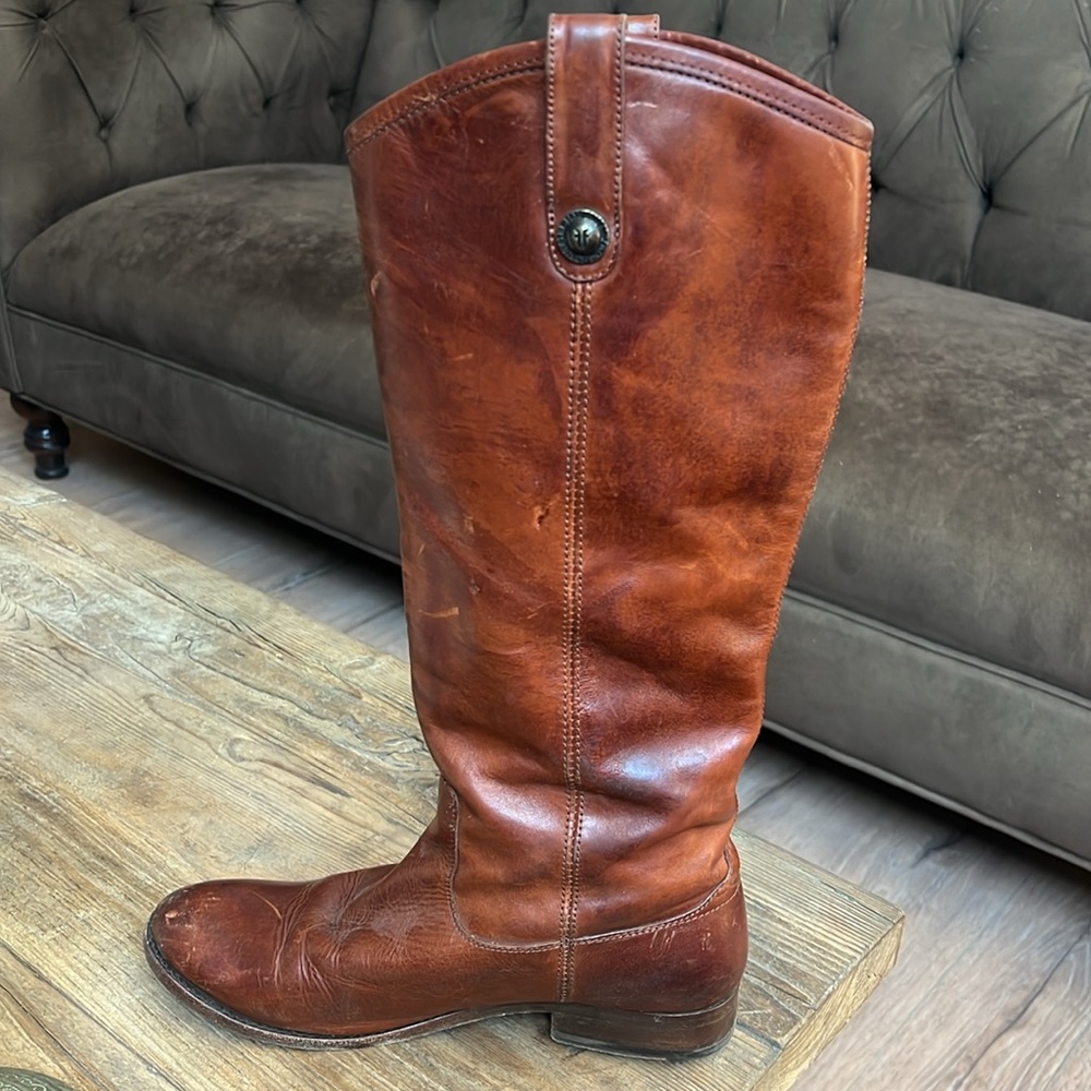 FRYE all leather rust colored boots SZ 8.5